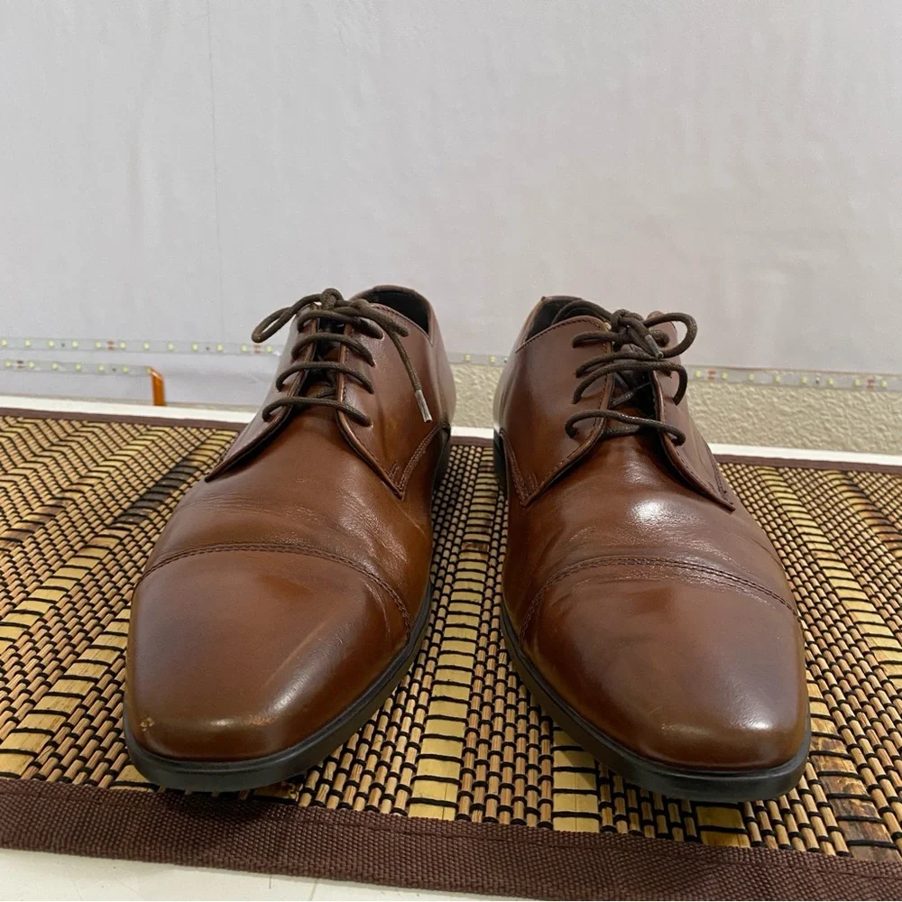 RAIL Brown Leather Cap Toe Oxford Dress Shoes Men’s EU‎ 43 / US 10 Made Romania